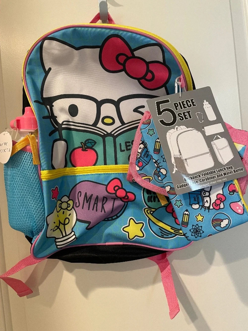 HELLO KITTY BACKPACK WITH LUNCH BAG, GADGET CASE & WATER BOTTLE
